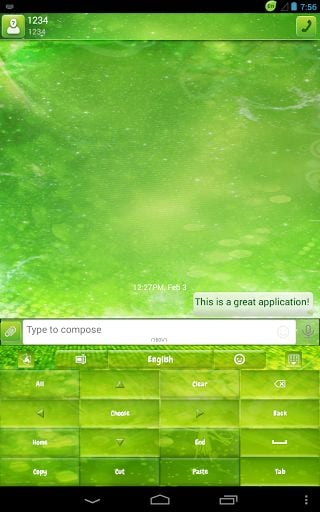 GO Keyboard Green Sparkle Theme截图5