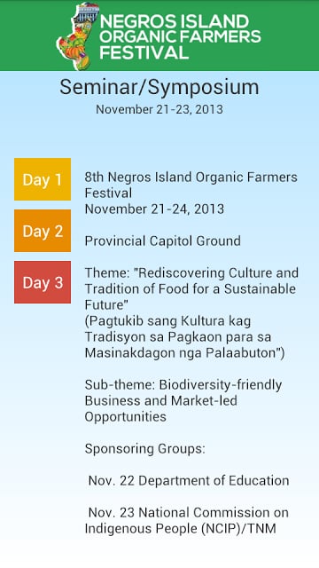 Negros Organic Festival Guide截图3