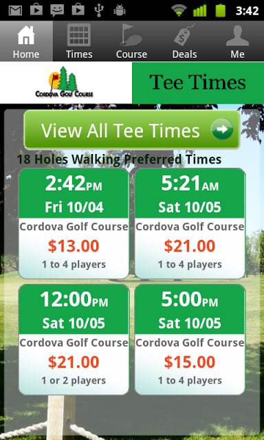 Cordova Golf Tee Times截图3