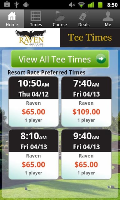 Raven Golf Club Tee Times截图2