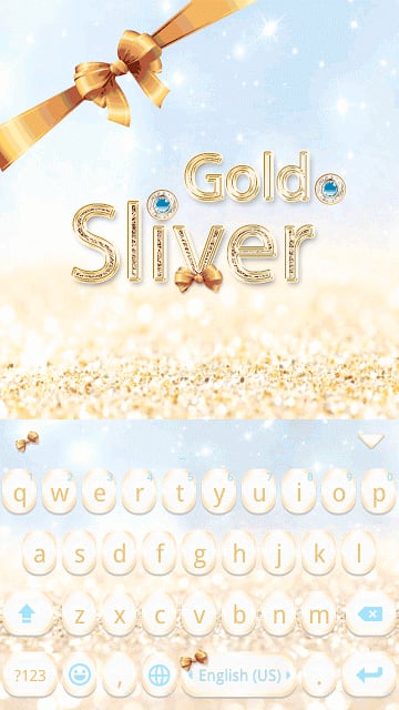 Gold &amp; Sliver Kika Keyboard截图4