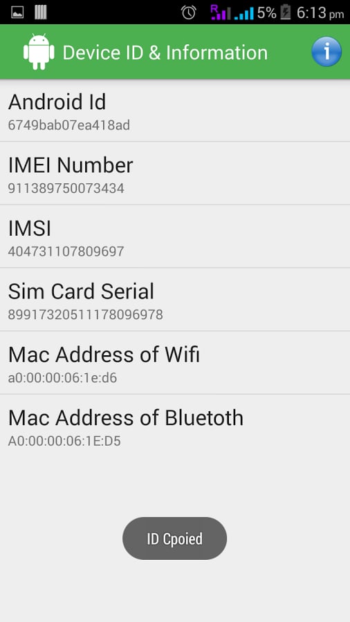 Device ID &amp; Info. for An...截图6