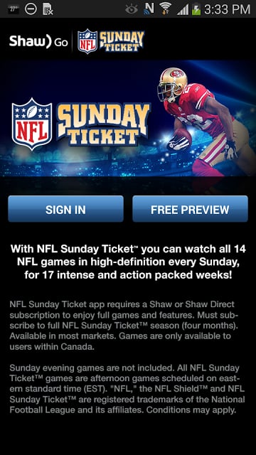 Shaw Go NFL Sunday Ticket截图4