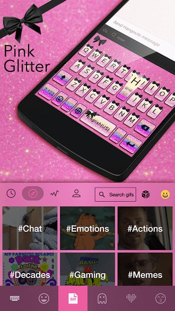 Pink Glitter Emoji Keyboard截图6