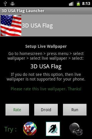 3D USA Flag Live Wallpaper截图1