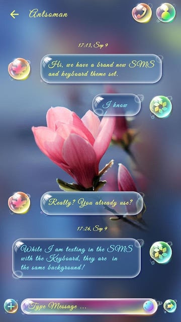 (FREE) GO SMS DREAMY THEME截图5