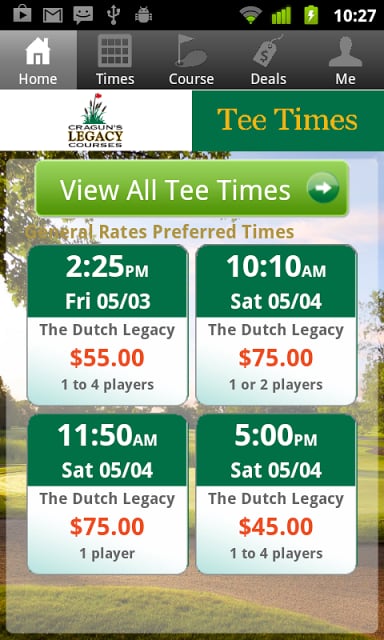 Cragun's Legacy Golf Tee Times截图2