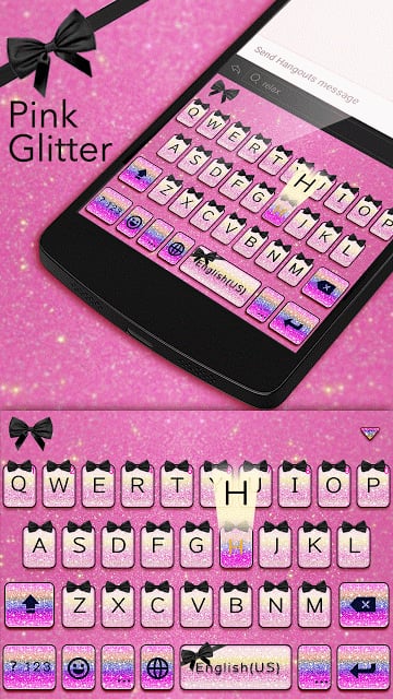 Pink Glitter Emoji Keyboard截图1