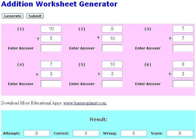 Math Addition Creator截图1