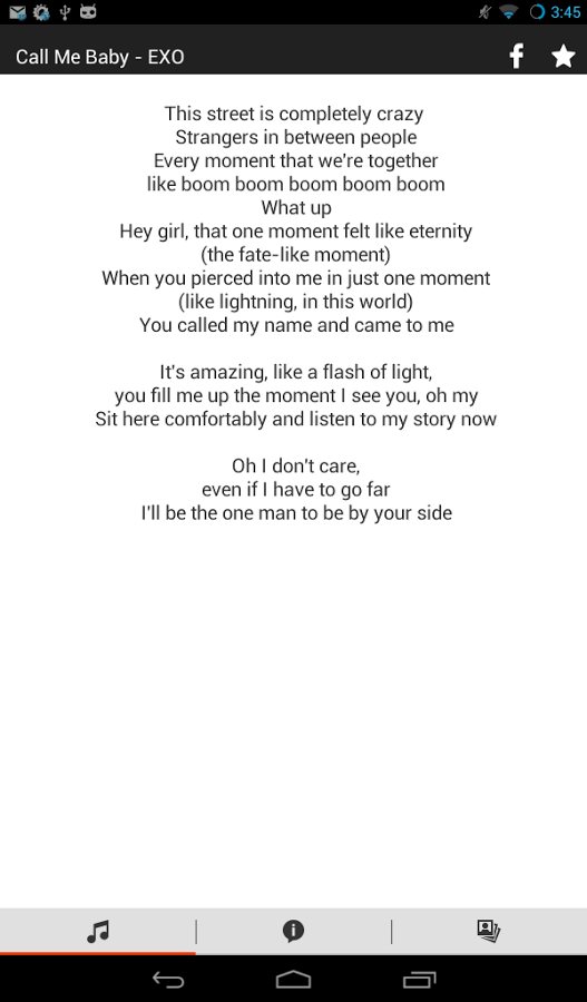 Call Me Baby EXO Lyrics截图2