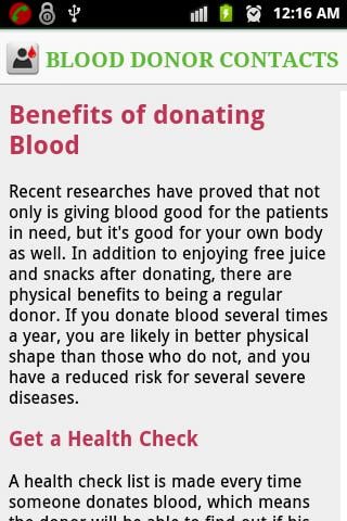 Blood Donor Contacts截图1