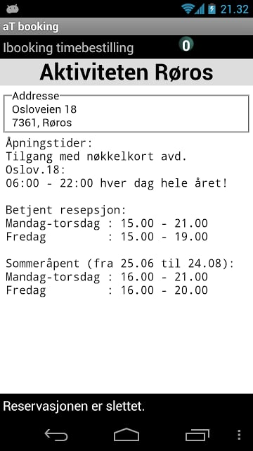 Aktiviteten booking R&oslash;ros截图3