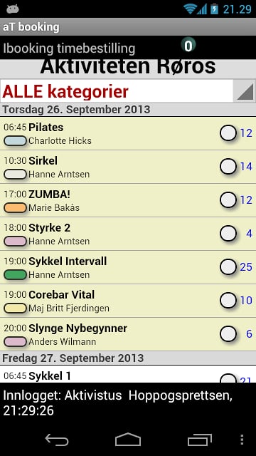 Aktiviteten booking R&oslash;ros截图2