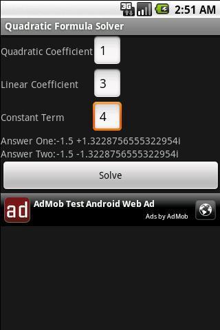 Quadratic Formula Solver截图1