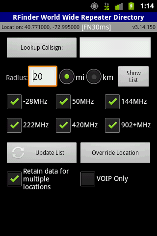 RFinder Worldwide Repeater Dir截图1