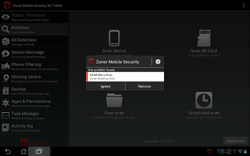 Zoner Mobile Security - Tablet截图8