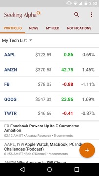 Seeking Alpha Portfolio截图