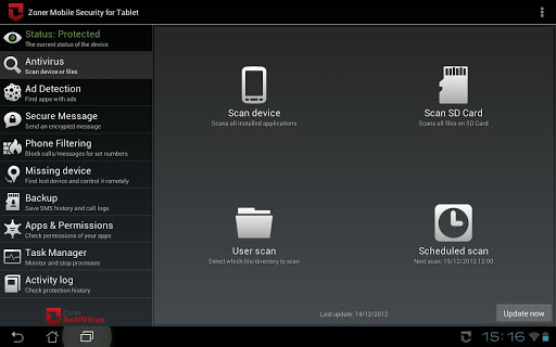 Zoner Mobile Security - Tablet截图3