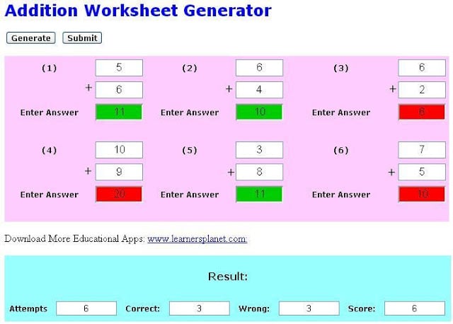 Math Addition Creator截图2