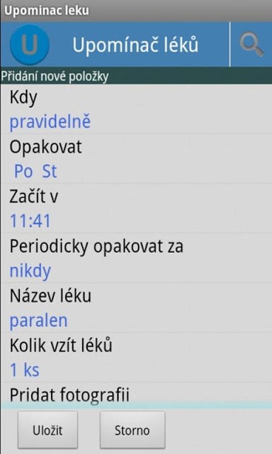 Upom&iacute;nač l&eacute;ků截图1