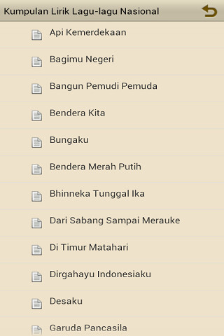 Kumpulan Lirik Lagu-lagu Nasional截图2
