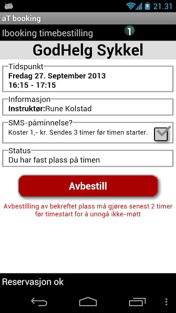 Aktiviteten booking R&oslash;ros截图4