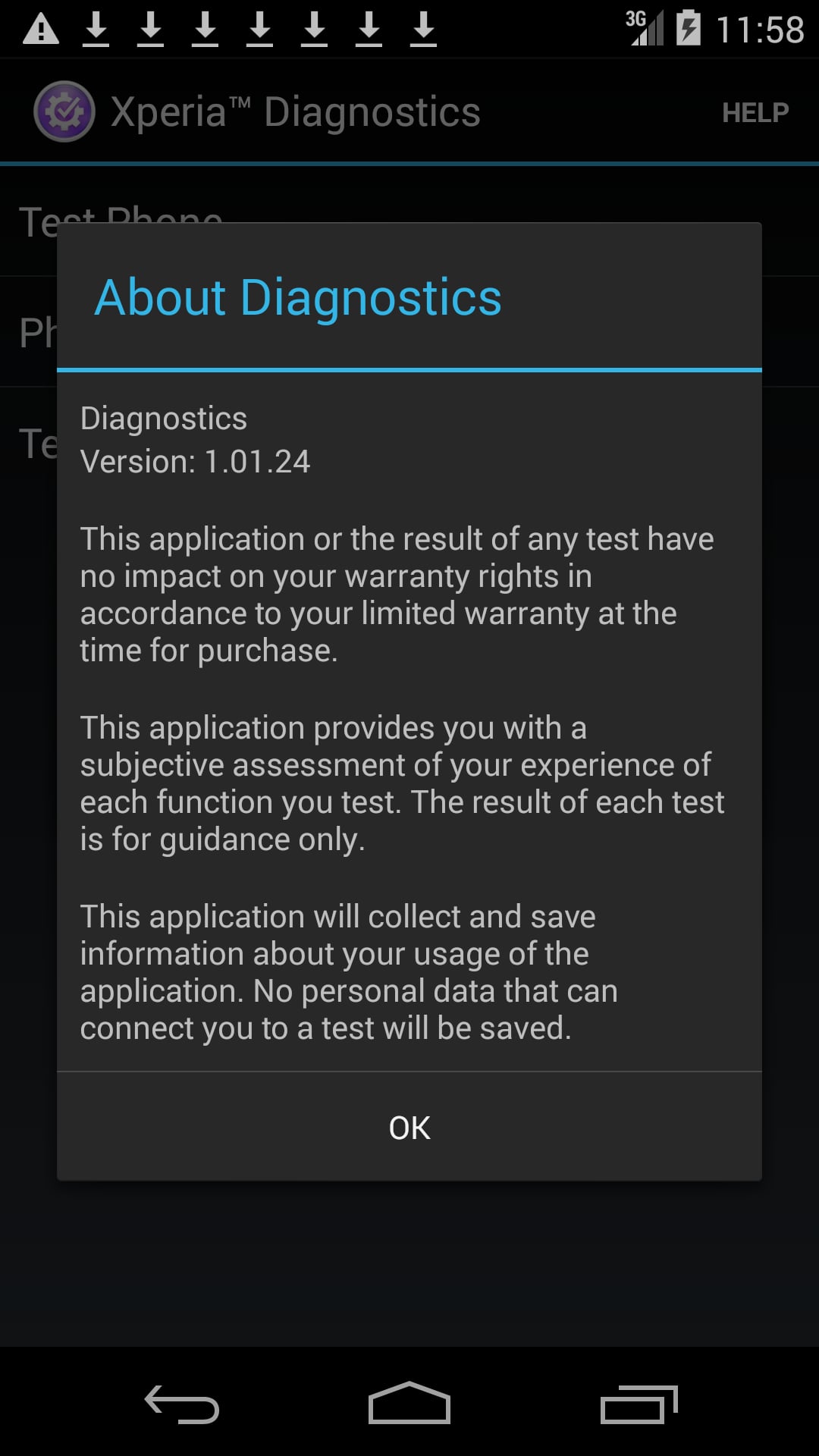 Xperia™ Diagnostics截图1