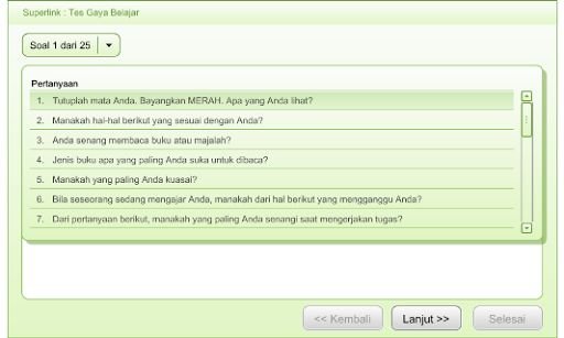 Tes Gaya Belajar : Superlink截图2