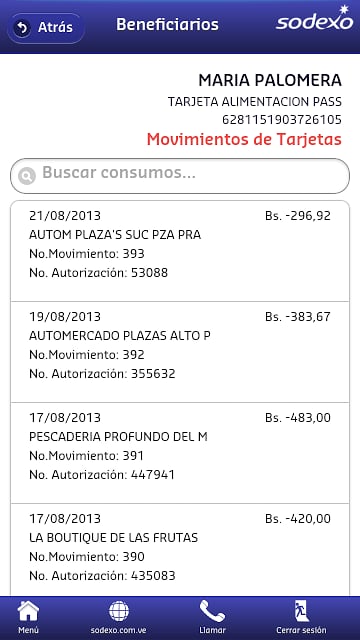 Sodexo Beneficiarios截图1