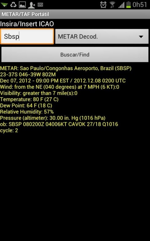 METAR/TAF Portatil截图5