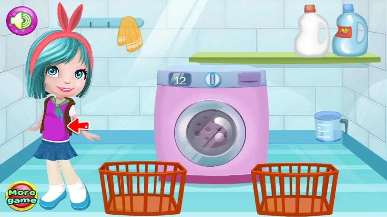 洗衣服游戏的女孩截图1