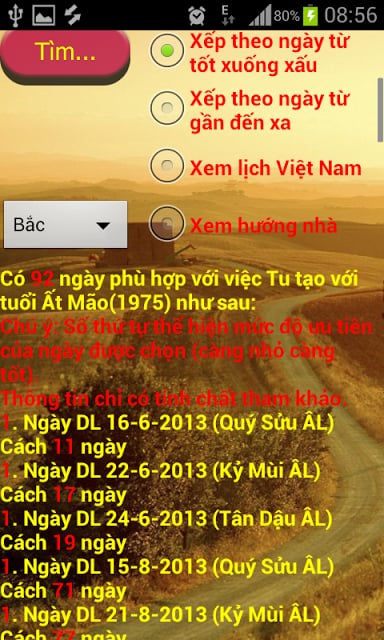 Xem ng&agrave;y tốt theo tuổi截图3