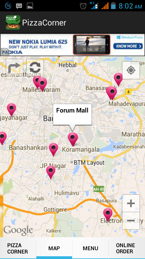 Pizza Corner Locator for India截图3