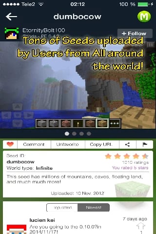 Minecraft Seeds Lite截图1