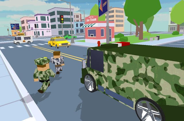 Blocky Army City Rush Racer截图4