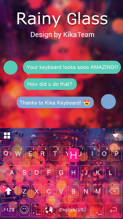 Rainy Glass Keyboard Theme截图3