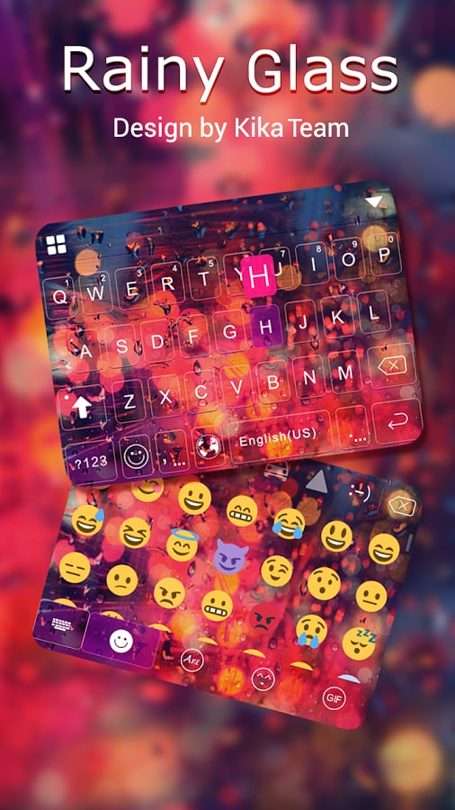 Rainy Glass Keyboard Theme截图1