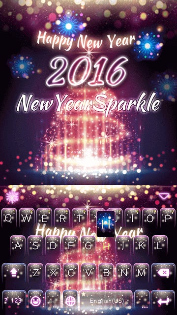 NewYear Sparkle Keyboard Theme截图8