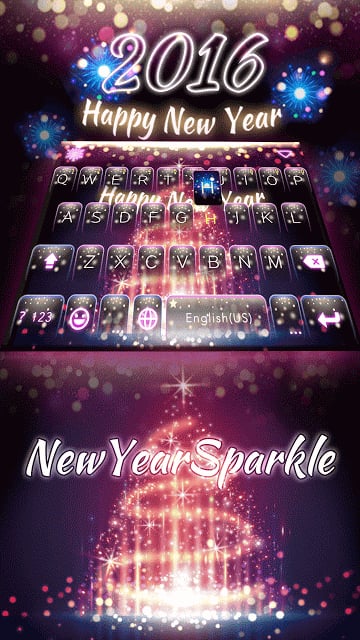 NewYear Sparkle Keyboard Theme截图7