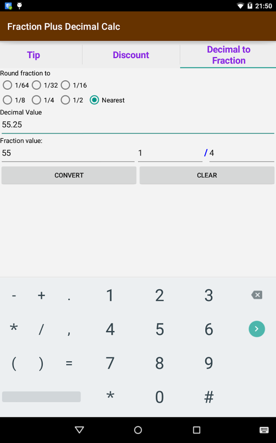 Fraction Plus Decimal Calc截图7