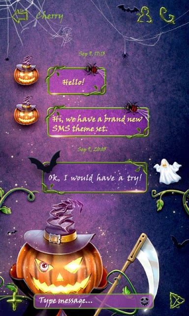 (FREE) GO SMS HALLOWEEN THEME截图5