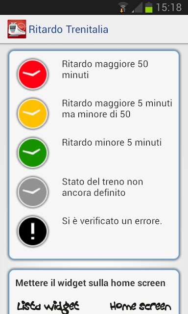 Widget Trenitalia Delay截图1