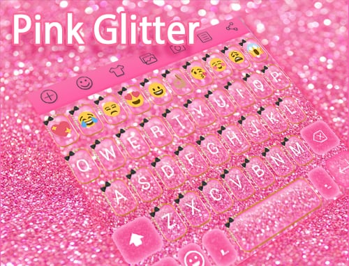 Pink Glitter Keyboard Theme截图5