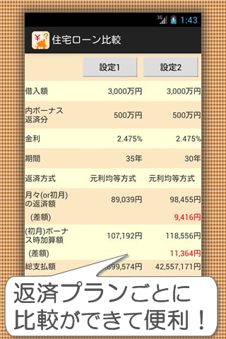 住宅ローン计算シミュレーター　ローンメモ截图1