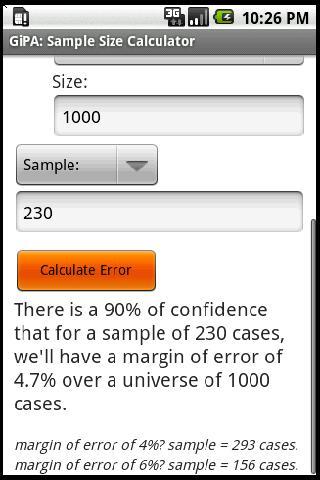 Sample Size Calculator截图2