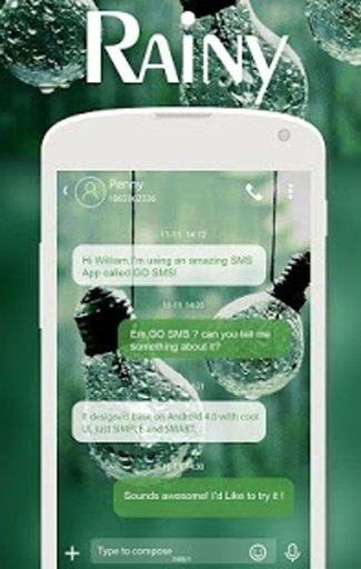 GO SMS PRO RAINY THEME截图3