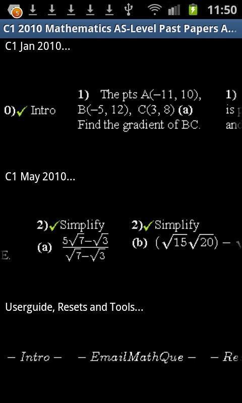 C1 2010 Mathematics AS-Level Past Papers AS-Level截图1