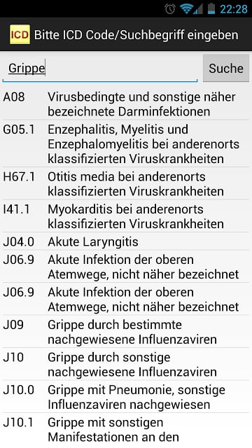 Krankenschein ICD-10 Codierung截图1