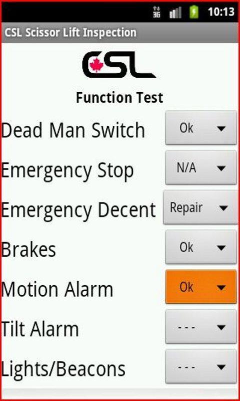 CSL Scissor Lift Inspection截图5