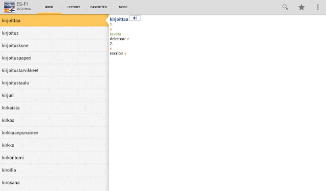 Spanish&lt;&gt;Finnish Dictionary T截图2